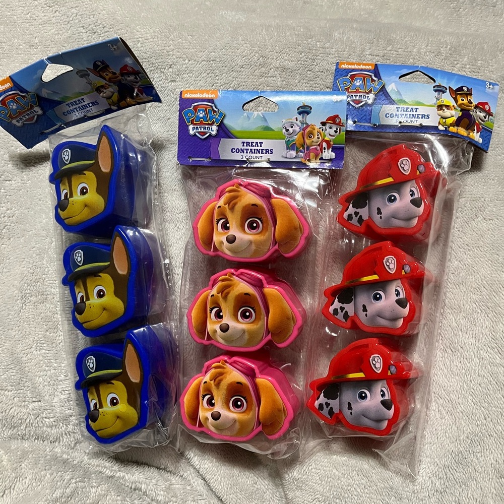 Paw Patrol Snack Containers - Blue, Pink, Red